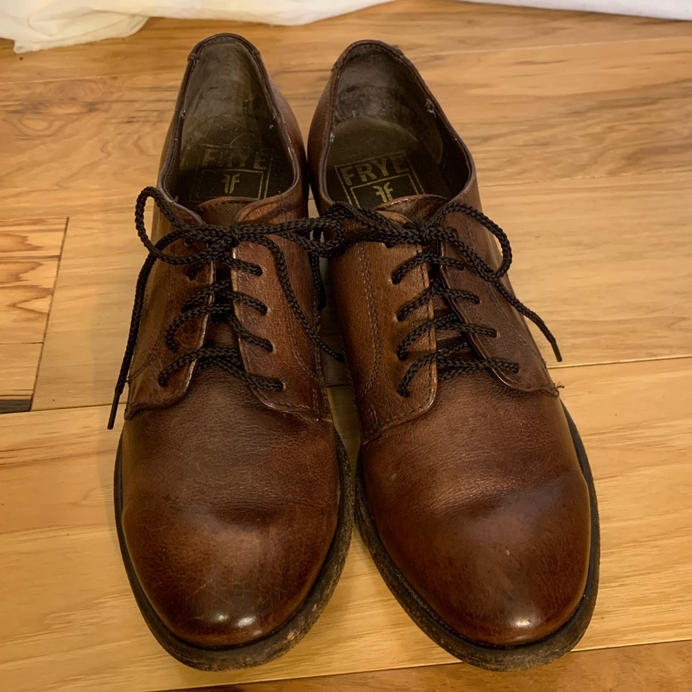 Frye Women's Brown Leather Lace-Up Oxfords